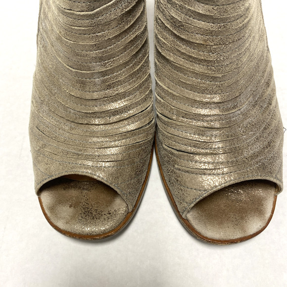 Paul Green Cayenne Peep Toe Bootie Boot Heel Smoke Brush Metallic 6.5 UK… - Picture 6 of 11